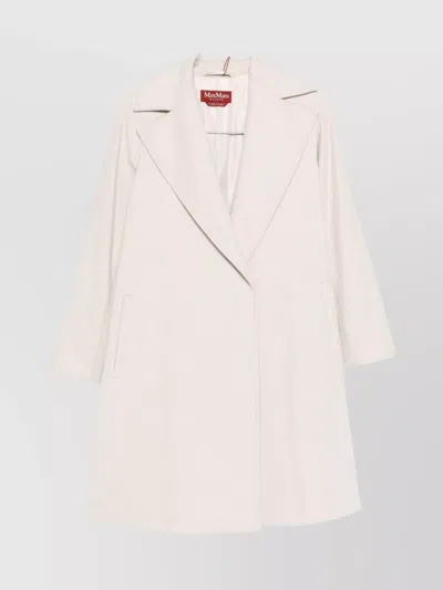 Max Mara Dravenna Wool Wrap Coat With Flared Kimono Sleeves In Neutral