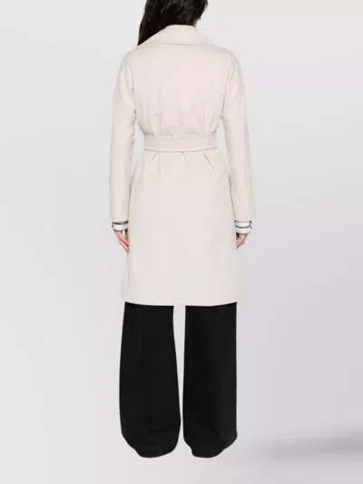 Max Mara Dravenna Wool Wrap Coat With Flared Kimono Sleeves In Neutral