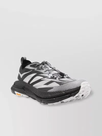 Hoka Mafate Speed 4 Lite Black Low Top Sneakers With Mesh Panels In Tech Fabric Unisex In Black