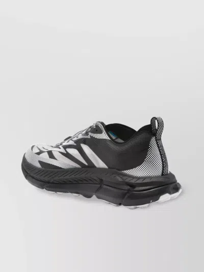 Hoka Mafate Speed 4 Lite Black Low Top Sneakers With Mesh Panels In Tech Fabric Unisex In Black