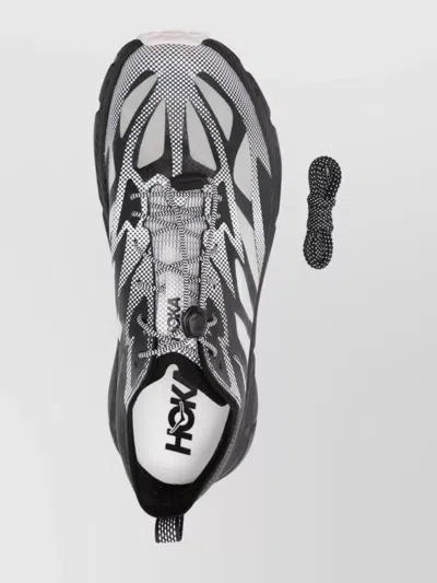 Hoka Mafate Speed 4 Lite Black Low Top Sneakers With Mesh Panels In Tech Fabric Unisex In Black