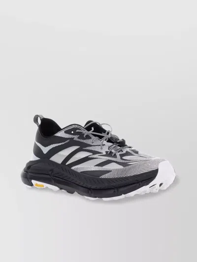 Hoka Mafate Speed 4 Lite Black Low Top Sneakers With Mesh Panels In Tech Fabric Unisex