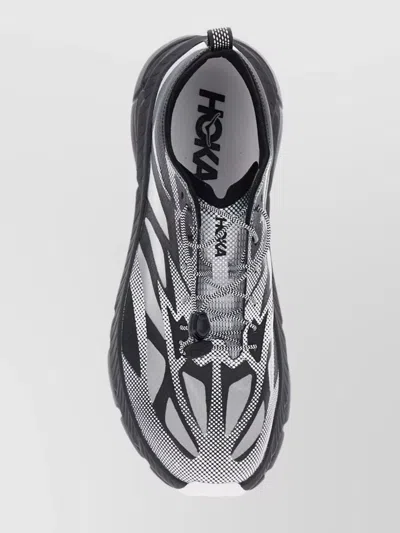 Hoka Mafate Speed 4 Lite Black Low Top Sneakers With Mesh Panels In Tech Fabric Unisex