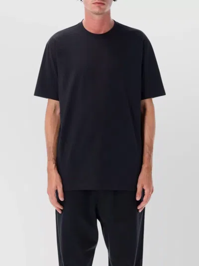 Y-3 Adidas Back Print Short Sleeved Cotton T-shirt Clothing In Black