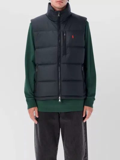 Polo Ralph Lauren Padded Gorham Black Vest In Blue
