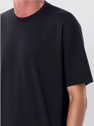 Y-3 Adidas Back Print Short Sleeved Cotton T-shirt Clothing In Black