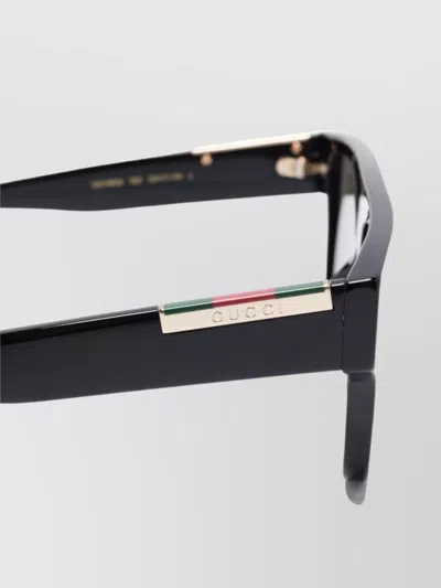 Gucci Acetate Frame Dark Lens Rectangular Sunglasses In Black