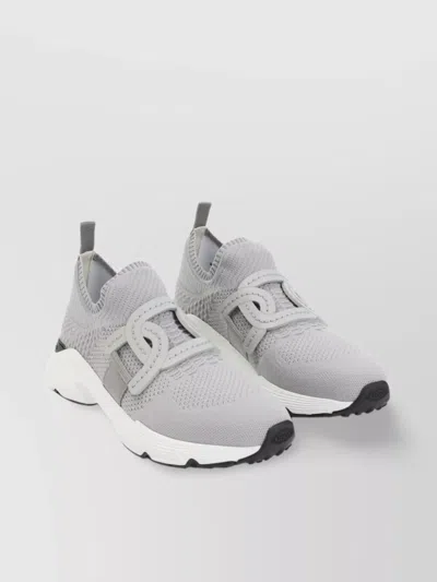 Tod's Breathable Grey Sneakers With Supportive Rubber Sole In Gray