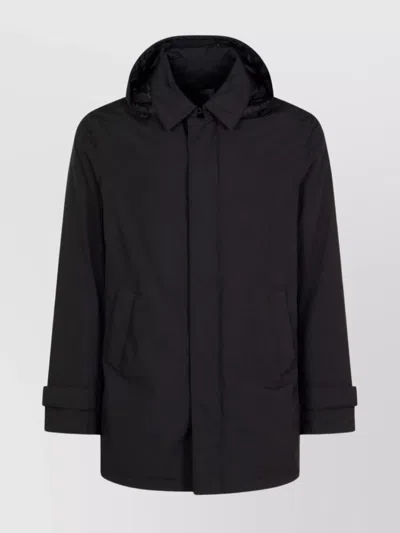 Herno Men's Padded Jacket With Detachable Hood In Black