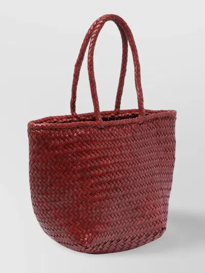 Dragon Diffusion Woven Texture Tote Bag With 2 Handles In Red