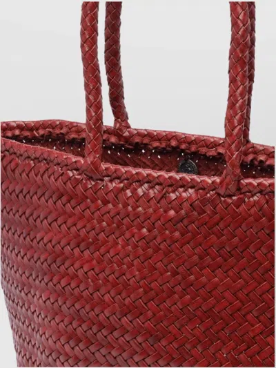 Dragon Diffusion Woven Texture Tote Bag With 2 Handles In Red