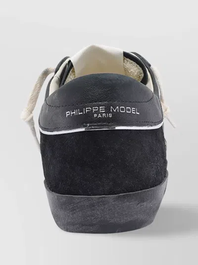 Philippe Model Low Top Sneakers Contrast Stitching In Black