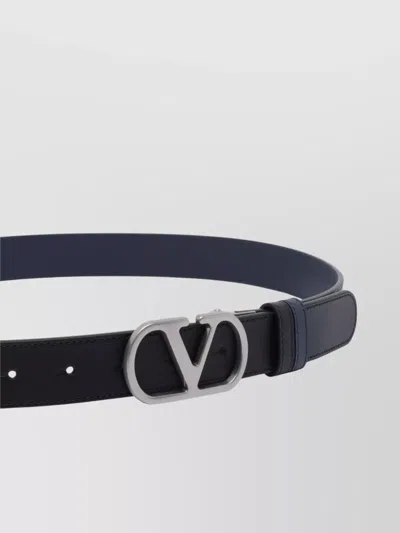 Valentino Garavani Vlogo Reversible Belt For Formal And Casual Occasions In Black