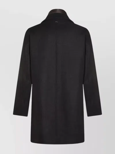 Herno Button-fastening Detachable-liner Coat In Black
