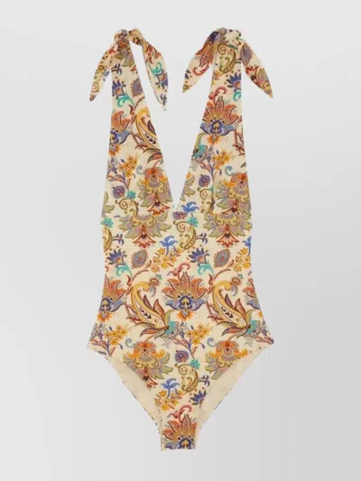 Etro Printed One-piece Swimsuit In Multi