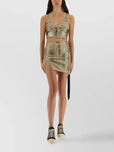 Rick Owens Drkshdw "minimal" Mini Skirt In Green