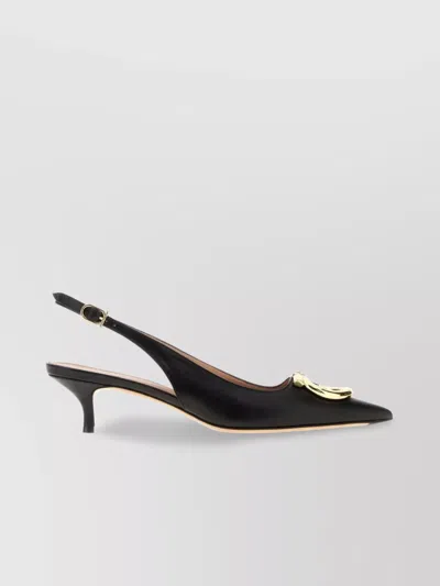 Ferragamo Black Leather Sara 40 Pumps