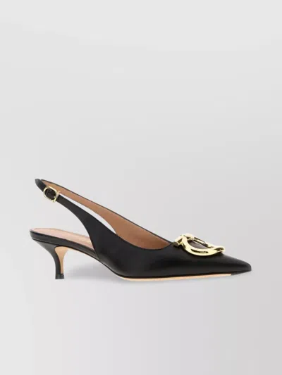 Ferragamo Black Leather Sara 40 Pumps