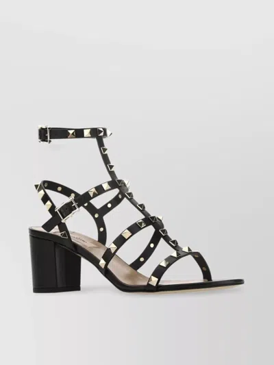 Valentino Garavani Garavani Rockstud 60 Leather Sandals In Black