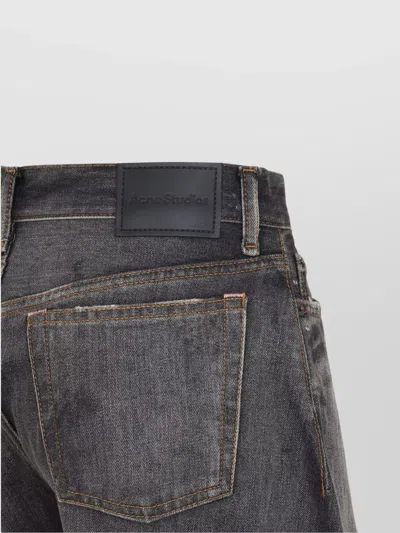 Acne Studios 2006 Paint-splattered Low-rise Barrel-leg Jeans In Gray