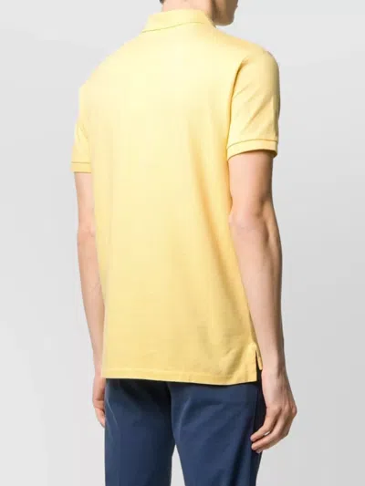 Ralph Lauren Polo Shirt With Side Slits And Short Sleeves In Yellow