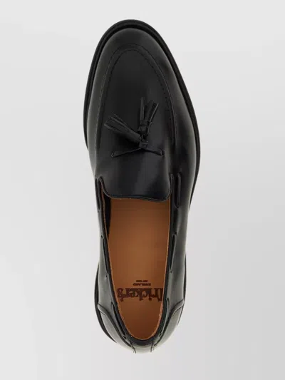 Tricker's Black Calf Leather Moccasin With Decorative Tassel