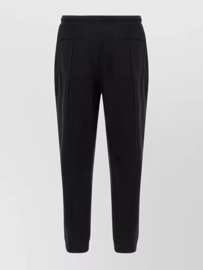 Brunello Cucinelli Cotton Blend Joggers Cuffed Hem Side Pockets In Black