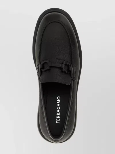 Ferragamo Mocasin With Black Gancini Decoration