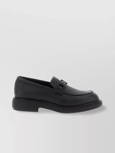 Ferragamo Mocasin With Black Gancini Decoration