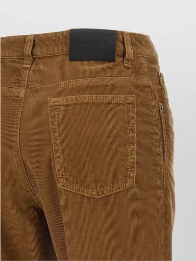 Saint Laurent Corduroy Trousers With Belt Loops And Pockets In Brown