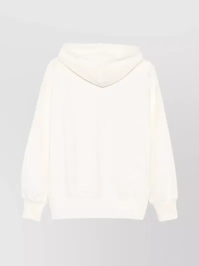 Msgm Classic Logo Print Hoodie With Raglan Sleeves In Neutral