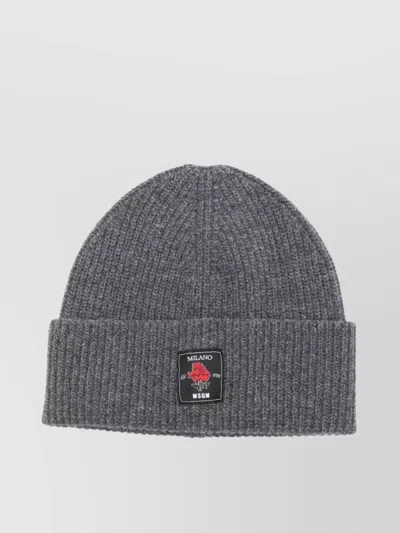Msgm Rose-patch Ribbed Beanie Accessories