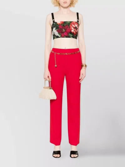 Dolce & Gabbana Floral Print Cropped Dress With Adjustable Straps In Multi