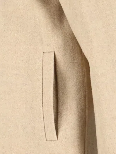 Burberry Collared Neck Jacket Side Pockets Long Sleeves In Neutral