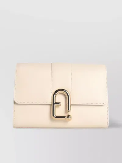 Furla Urban S Cream Leather Crossbody Bag In White