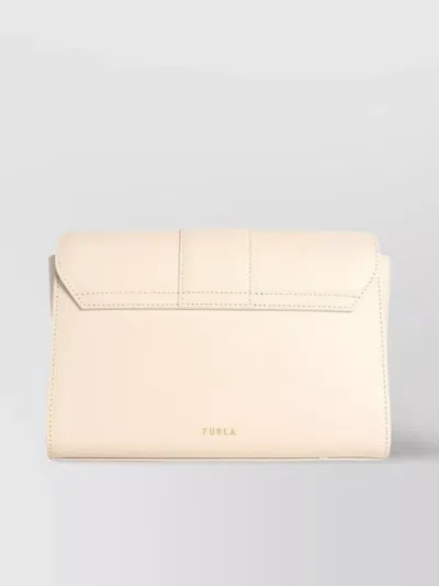 Furla Urban S Cream Leather Crossbody Bag In White