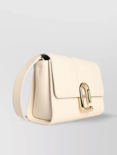 Furla Urban S Cream Leather Crossbody Bag In White