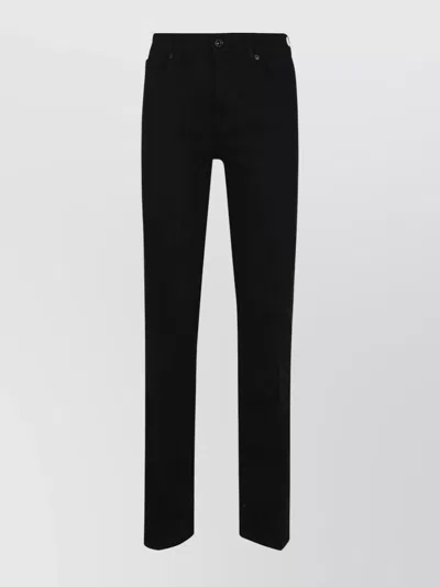 7 For All Mankind High-waisted Flared Jeans With Five-pocket Styling In Black