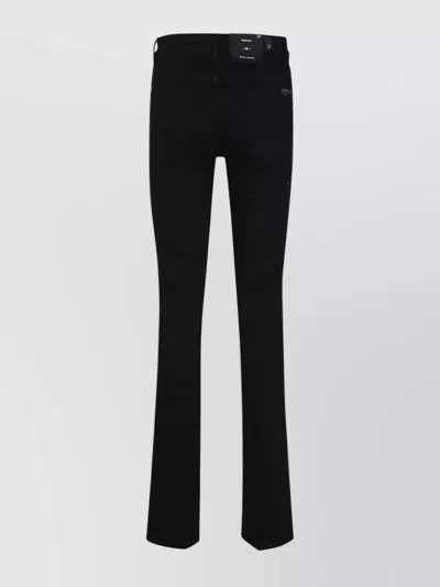 7 For All Mankind High-waisted Flared Jeans With Five-pocket Styling In Black