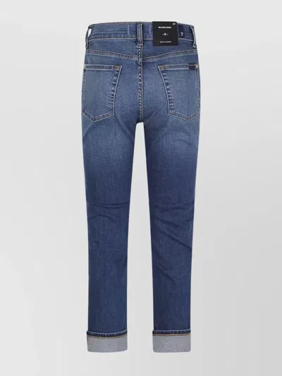 7 For All Mankind Mid-rise Skinny Cropped Denim Trousers In Blue