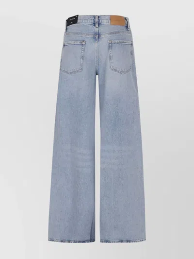 7 For All Mankind Marie Wide Leg Trousers With Bold Cuffs In Blue