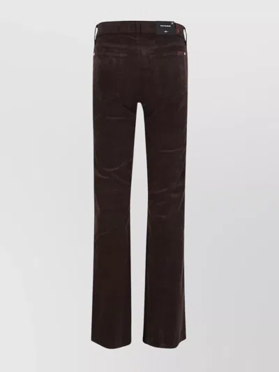 7 For All Mankind Twisted Dojo Tailorless Flare Leg Pants In Corduroy Coffee In Burgundy