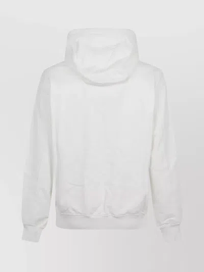 Casablanca Text Hoodie With Drawstring And Pocket In White