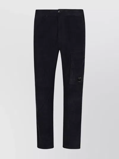 C.p. Company Black Linen And Cotton Blend Utility Trousers In Black