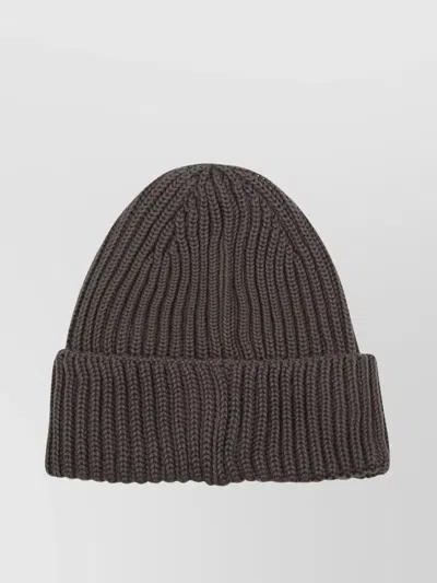 C.p. Company Knit Cap Merino Wool In Brown