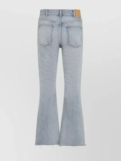 Celine Flared Leg Trousers With Front And Back Pockets In Blue