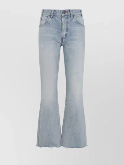 Celine Flared Leg Trousers With Front And Back Pockets In Blue