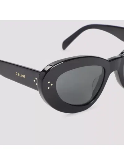 Celine Womens Black Cl40320u 3-dots Cat-eye Acetate Sunglasses In Black