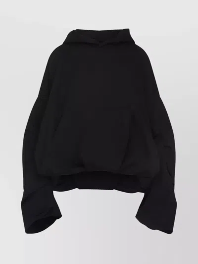 Dries Van Noten Hooded Sweater Front Pocket In Black