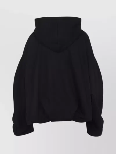 Dries Van Noten Hooded Sweater Front Pocket In Black
